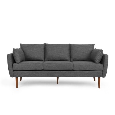 NicBex 76.5 Inch Mid-Century Couch,3-Seater Sofa with 2 Armrests Throw Pillows for Living Room,Bedroom,Office,Apartment