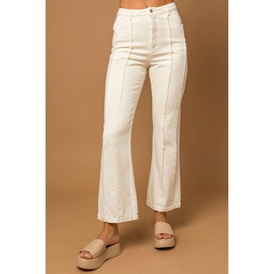 Women's Frayed Hem Flare Pants - GILLI