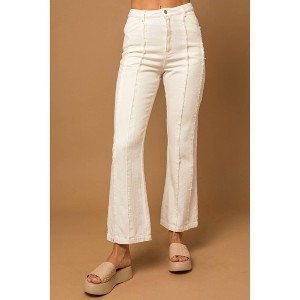 Women's Frayed Hem Flare Pants - GILLI - 1 of 3