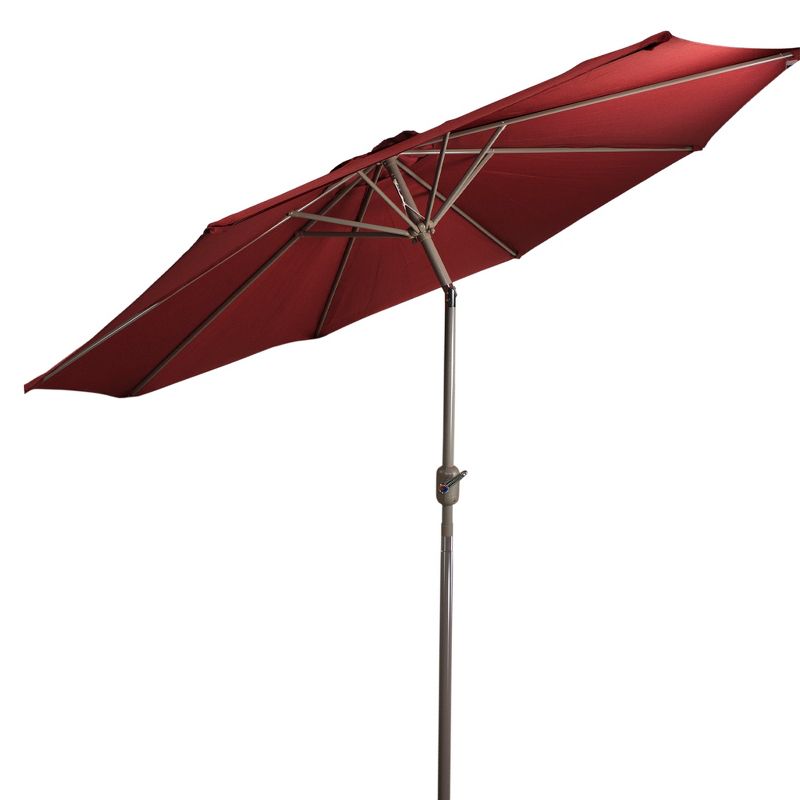 Northlight 9' Octagon Outdoor Patio Market Umbrella with Hand Crank and Tilt - Burgundy, 5 of 9