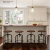 Hastings Home Adjustable Backless Swivel Bar Stool with Angled Iron Tube Frame, Dark Walnut - image 2 of 4