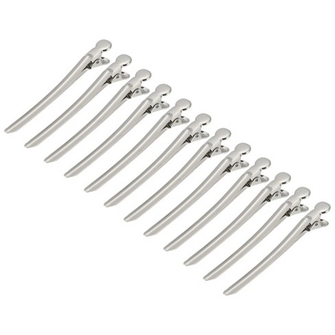 Suuchh 24 Packs Duck Bill Clips Salon Use Metal Hair Clips for Men Women Barbershop Use Hair Clips Hair Medium Clips for Hair (Silver, One Size)