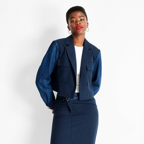 Dark blue womens blazer best sale