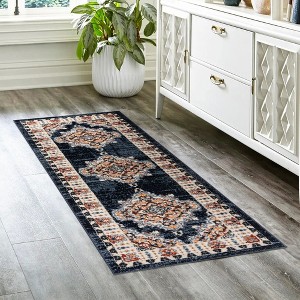 Gertmenian Alor Khelo Traditional Oriental Blue Indoor Polypropylene Area Rug - 1 of 4