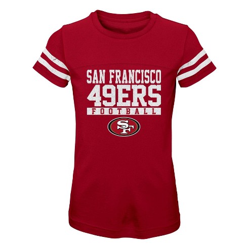 Nfl San Francisco 49ers Girls' Short Sleeve Stripe Fashion T-shirt : Target