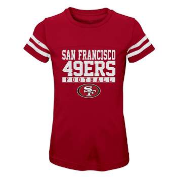 NFL San Francisco 49ers Girls' Short Sleeve Stripe Fashion T-Shirt