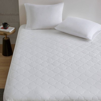 Luxurious King-Size All-Cotton Percale Quilted Mattress Pad, White