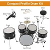 5 Piece Drum Sets Junior Drum Kit with Dual Tom-Toms, Floor Tom,Bass Drum, Hi-Hat, Cymbal, Pedal, Drumsticks and Seat, for Music Learning & Practice - 3 of 4