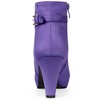 Allegra K Women's Platform Side Zippers Buckle Decor Chunky Heel Ankle Boots - 3 of 4