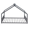 Full Size House Bed, Metal Floor Bed Frame With Roof, House Shape Bed With Metal Slats Support For Teens Kids Boys Girls, No Box Spring Needed - 3 of 4