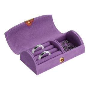 Unique Bargains Portable Soft Arched Design Small Travel Jewelry Box for Rings Necklace - 1 of 4