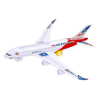 Insten Airbus Airplane with Flashing Lights and Sounds, Pretend Toys for Kids, Red