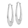 Black Bow Jewelry Wispy Designed Puffed Oval Hoop Earrings in Sterling Silver - 2 of 4