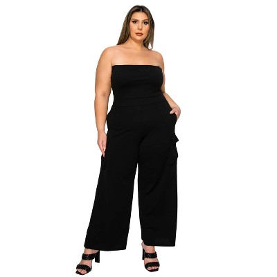 L I V D Women's Yumi Sleeveless Cargo Jumpsuit, Black