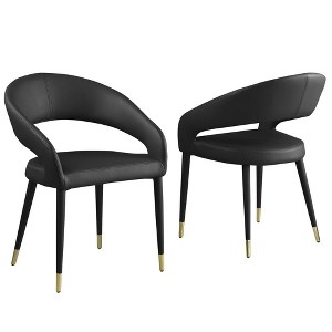 Best Master Furniture,Jacques Faux Leather Dining Chairs (Set of 2) - 1 of 3