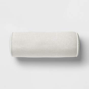 20"x8" Cylinder Outdoor Bolster Pillow with Contrast Piping  - Threshold™ designed with Studio McGee