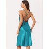 INSPIRE CHIC Womens Satin Nightdress Slit Nightgown Sleeveless Backless Silky Midi Sleepwear - 3 of 4