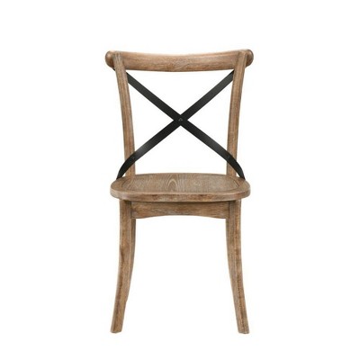 Rustic Oak High Cross Back Side Chair