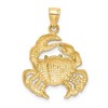 Black Bow Jewelry 14k Yellow Gold Polished 2D Crab Pendant, 20 x 28mm (3/4 x 1 1/8 Inch) - 3 of 4