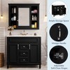 Spassway 36" Bathroom Vanity with Top Sink Mirror Cabinet 2 Soft Closing Doors 2 Drawers White Blue Grey Black - 4 of 4