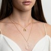 sanctuaire Hammered Modern Art Statement Face Pendant Necklace Gold - 3 of 4
