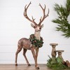 Holiday Standing Deer Figurines with Wreath Accents – 28"H – Set of 2 Woodland Designs – By Melrose - 4 of 4