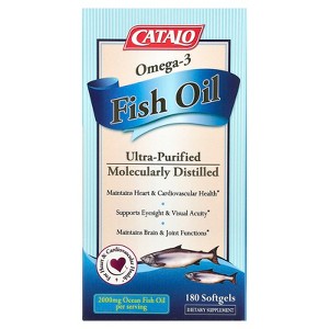 CATALO Omega-3 Fish Oil, 180 Softgels (1,000 mg per Serving) - 1 of 4