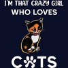 Junior's Design By Humans I'm That Crazy Girl Who Loves Cats Cartoon By MeowShop T-Shirt - 2 of 2