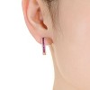 Guili Sterling Silver Hoop Earrings with Colored CZ in Rose Gold, Silver, or Classic Finish – Timeless Sparkle and Elegance for Any Collection - 2 of 3