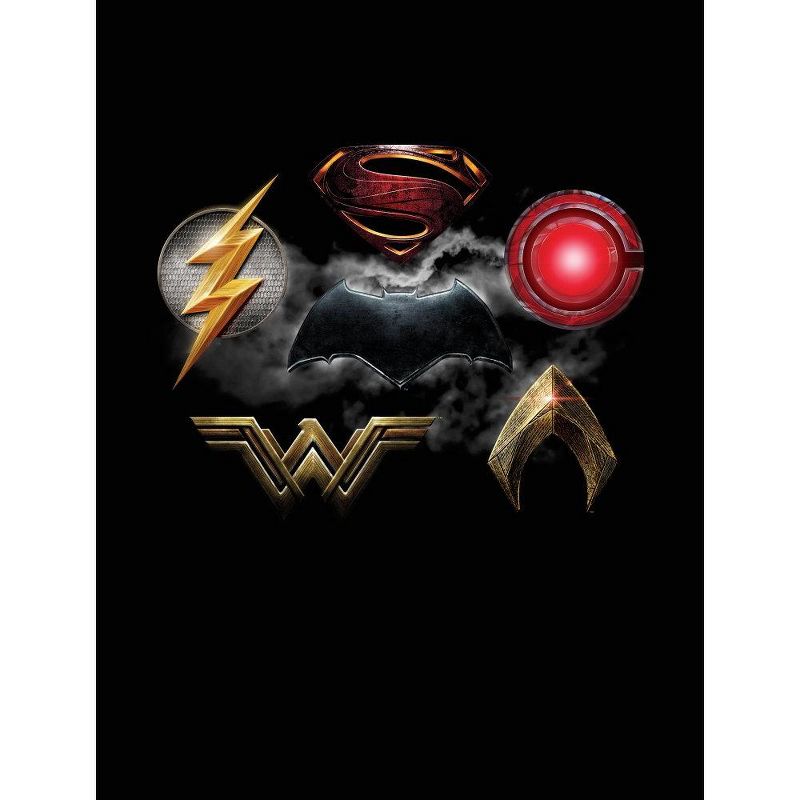 Justice League Movie Superhero Logos Men's Black T-shirt, 2 of 4