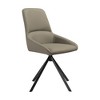 Armen Living,Swivel Upholstered Dining Chair in Taupe Gray Faux Leather Black - Set of 2 - 2 of 4