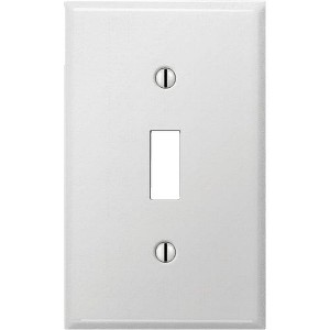 Amerelle PRO 1-Gang Stamped Steel Toggle Switch Wall Plate, Smooth White - 1 of 1