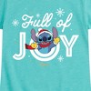 Girls' - Lilo and Stitch - Full Of Joy Christmas Fitted Short Sleeve Graphic T-Shirt - 2 of 4