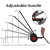 30 Inch Heavy Duty Wheeled Snow Shovel with Adjustable 5-Position Handle and Multi-Angle Carbon Steel Blade, Ergonomic Back-Saving for Pavement, Yard - 2 of 4