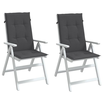 vidaXL Highback Chair Cushions 2 pcs Melange Anthracite 47.2"x19.7"x1.6" Fabric
