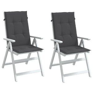 vidaXL Highback Chair Cushions 2 pcs Melange Anthracite 47.2"x19.7"x1.6" Fabric - 1 of 4