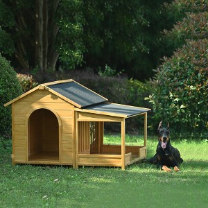 Bella Depot 60.2" Large Wooden Dog House with Porch, Perfect for Medium & Large Dogs - 1 of 4