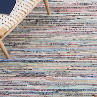 Handwoven Multicolor Stripe Round Cotton Area Rug, 8' Diameter