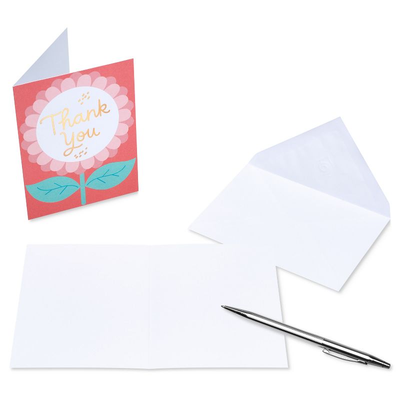 10ct Thank You Cards Flower Lettering Gold, 4 of 8