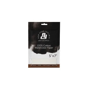 New York Central Watercolor Paper Sheets,140lb Hot Press, Pack of 10 - Professional Grade, Acid-Free, Archival, Superior Surface Stability for - 1 of 4