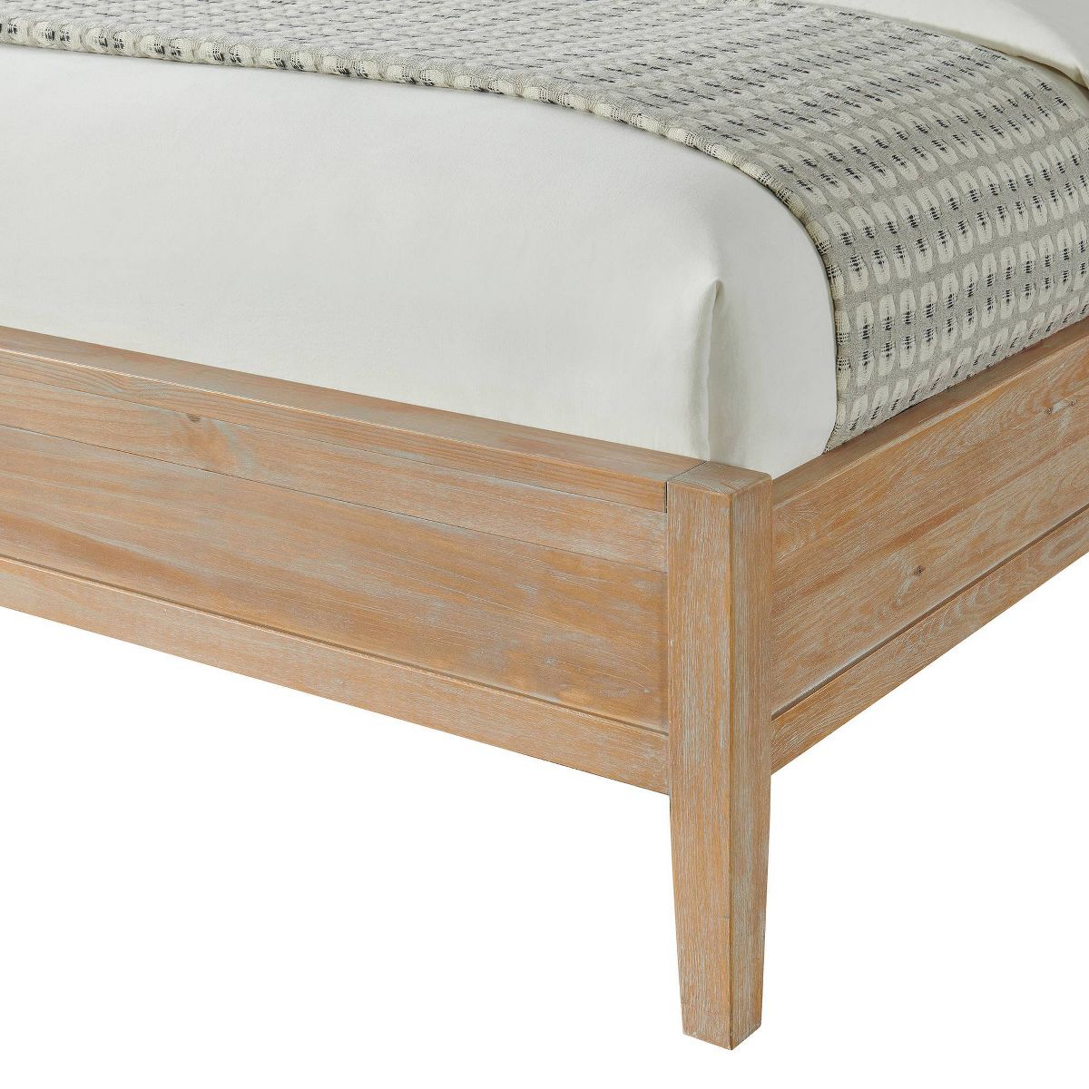 4pc Arden Wood Bedroom Set with 2 Drawer Nightstand with Open Shelf Light Driftwood - Alaterre Furniture - thumbnail 5