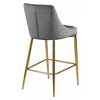 Meridian Furniture Karina Collection Modern Contemporary Velvet Counter Height Stool for Kitchens and Bars with Gold Metal Frame (Set of 2) - 3 of 4