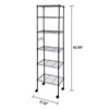 FONTOI Storage Racks, 6-Tier Shelving Unit with Wheels and Hanging Hooks, Wire Storage Organizers for Garage Kitchen, Black, 17.32"*62.99"*11.42" - 3 of 4