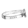 Dicksons Sacred Verse John 3:16 Engraved Tree of Life Horizontal Cross Women's One Size Silver Plated Stainless Steel Everyday Four-Tile Stretch - 2 of 4