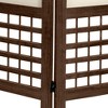 5 1/2ft. Tall 4 Panels Open Lattice Fabric Room Divider Burnt Brown - Oriental Furniture: Hardwood Frame, No Assembly Required - 3 of 3