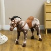 Qaba Ride on Horse, Riding Horse with Neighing Sound, Saddle, Stirrups, Ride on Animal for Kids Boys Girls 3-8 Years Old, Brown - 2 of 4