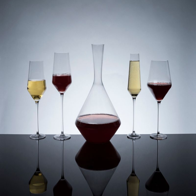 Viski Raye Angled Crystal Wine Glasses Set of 2, 6 of 13