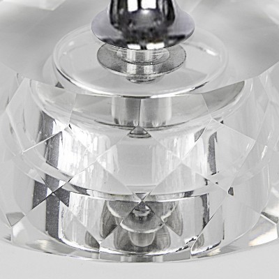 Set of 2 White Crystal Table Lamps with Drum Shades