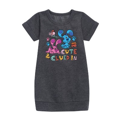 - Blue's Clues & You! - Cute & Clued In Graphic Short Sleeve Fleece Dress