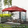 Outsunny 10' x 12' Gazebo Canopy Replacement, 2-Tier Outdoor Gazebo Cover Top Roof with Drainage Holes for 84C-210 Series (TOP ONLY), Wine Red - 2 of 4